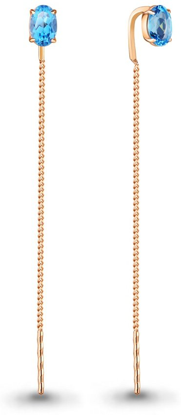 Серьги AQUAMARINE 4753805.6 вес 1 г серебро, топаз купить,30780