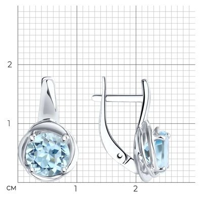 Серьги Diamant 94-320-00623-1 вес 3.21 г серебро, топаз купить,26676