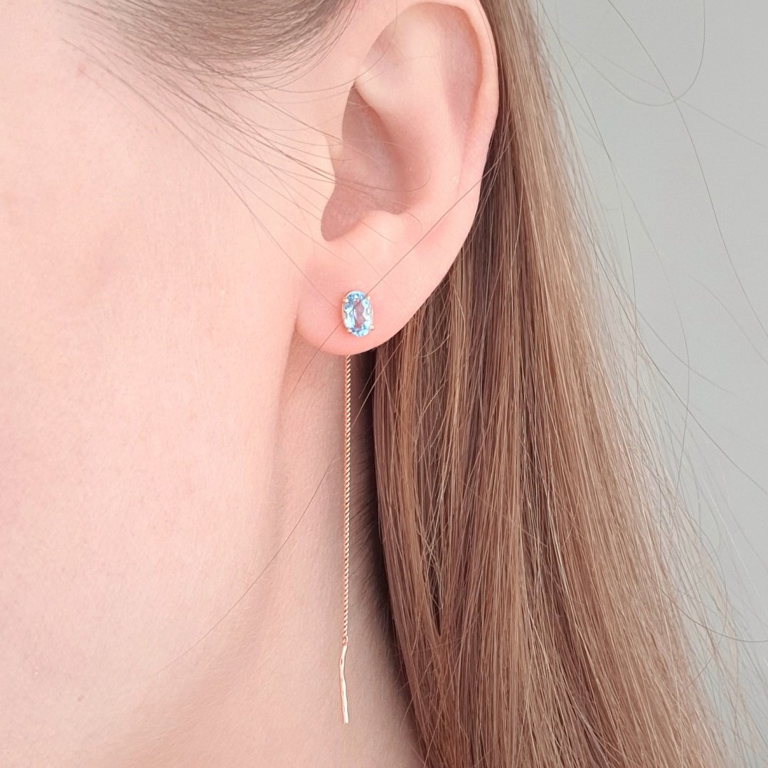 Серьги AQUAMARINE 4753805.6 вес 1 г серебро, топаз купить,30780