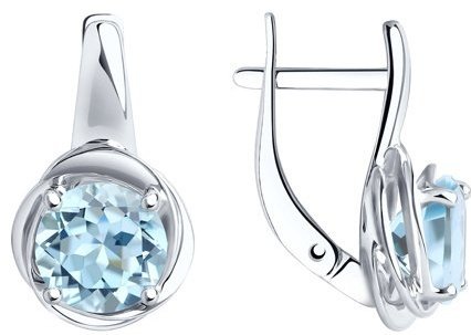 Серьги Diamant 94-320-00623-1 вес 3.21 г серебро, топаз купить,19866