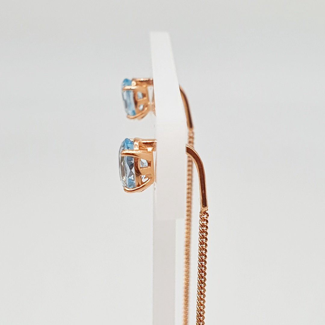 Серьги AQUAMARINE 4753805.6 вес 1 г серебро, топаз купить,30780