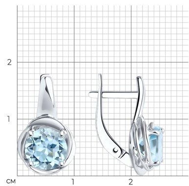 Серьги Diamant 94-320-00623-1 вес 3.21 г серебро, топаз купить,19866