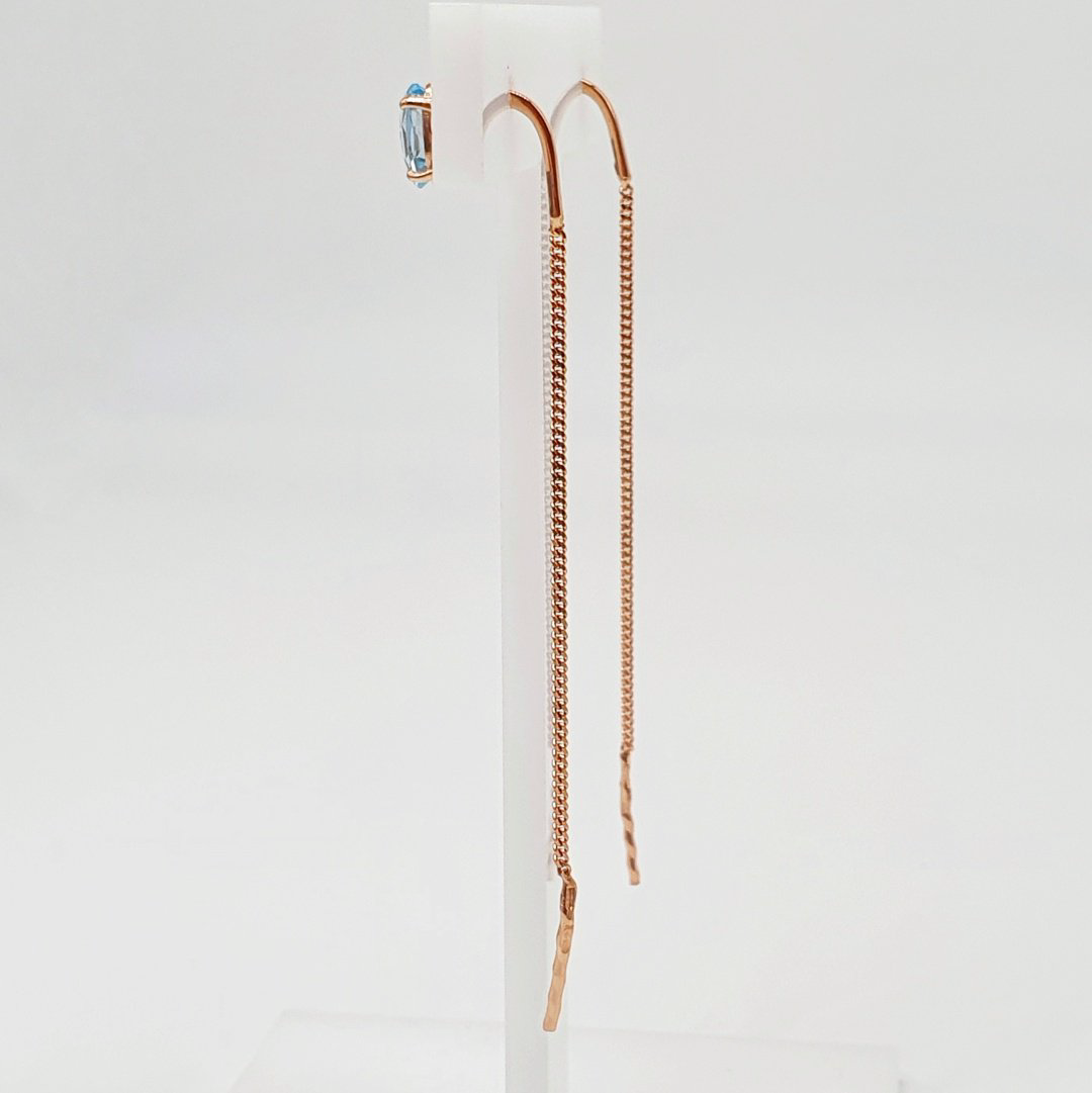 Серьги AQUAMARINE 4753805.6 вес 1 г серебро, топаз купить,30780