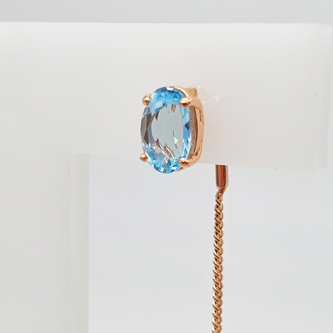 Серьги AQUAMARINE 4753805.6 вес 1 г серебро, топаз купить,30780