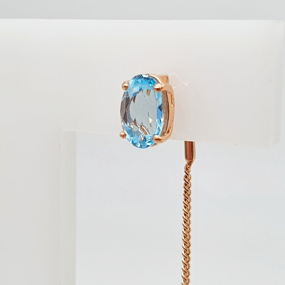 Серьги AQUAMARINE 4753805.6 вес 1 г серебро, топаз купить,30780