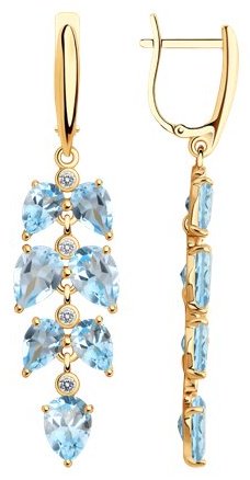 Серьги Diamant 93-321-02622-2 вес 5.21 г серебро, топаз купить,50274