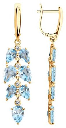 Серьги Diamant 93-321-02622-2 вес 5.21 г серебро, топаз купить,50274