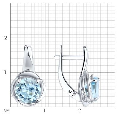 Серьги Diamant 94-320-00623-1 вес 3.28 г серебро, топаз купить,26676