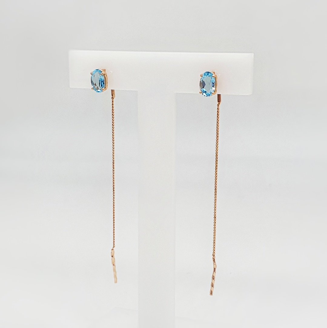 Серьги AQUAMARINE 4753805.6 вес 1 г серебро, топаз купить,30780