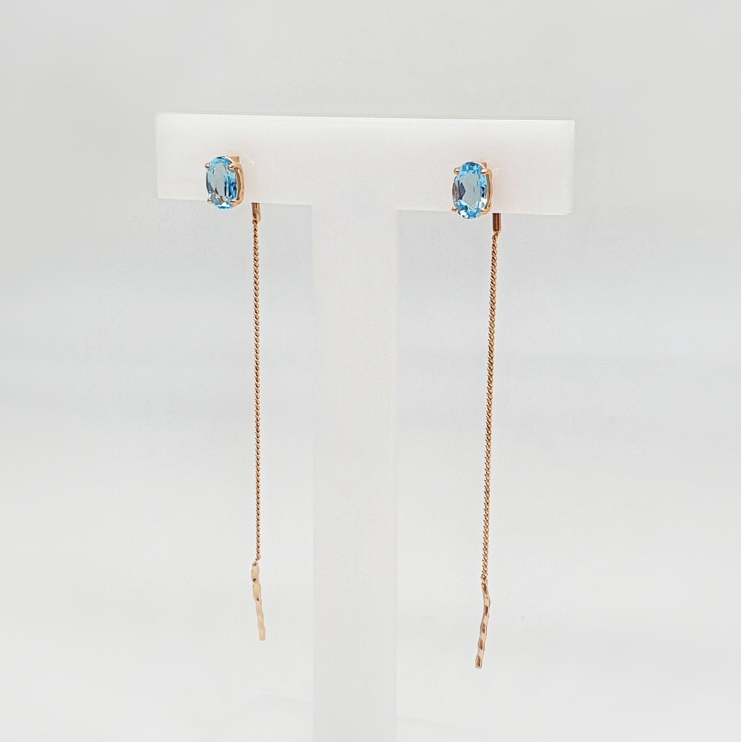 Серьги AQUAMARINE 4753805.6 вес 1 г серебро, топаз купить,30780