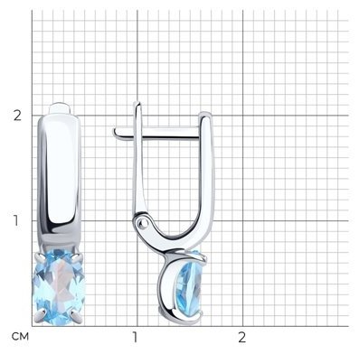 Серьги Diamant 94-320-00626-1 вес 2.75 г серебро, топаз купить,15554