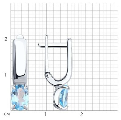 Серьги Diamant 94-320-00626-1 вес 2.75 г серебро, топаз купить,15554