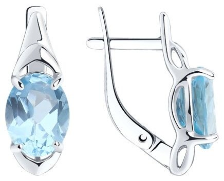 Серьги Diamant 94-320-00627-1 вес 2.25 г серебро, топаз купить,20520