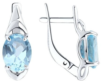 Серьги Diamant 94-320-00627-1 вес 2.25 г серебро, топаз купить,20520