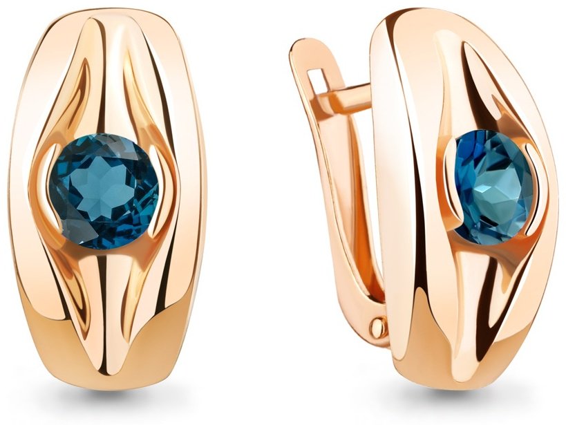 Серьги AQUAMARINE 4759308 вес 3.4 г серебро, топаз купить,49725