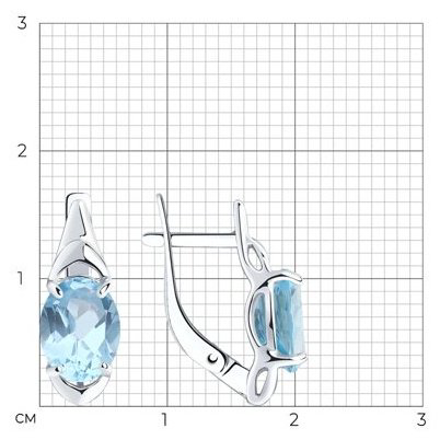 Серьги Diamant 94-320-00627-1 вес 2.25 г серебро, топаз купить,20520