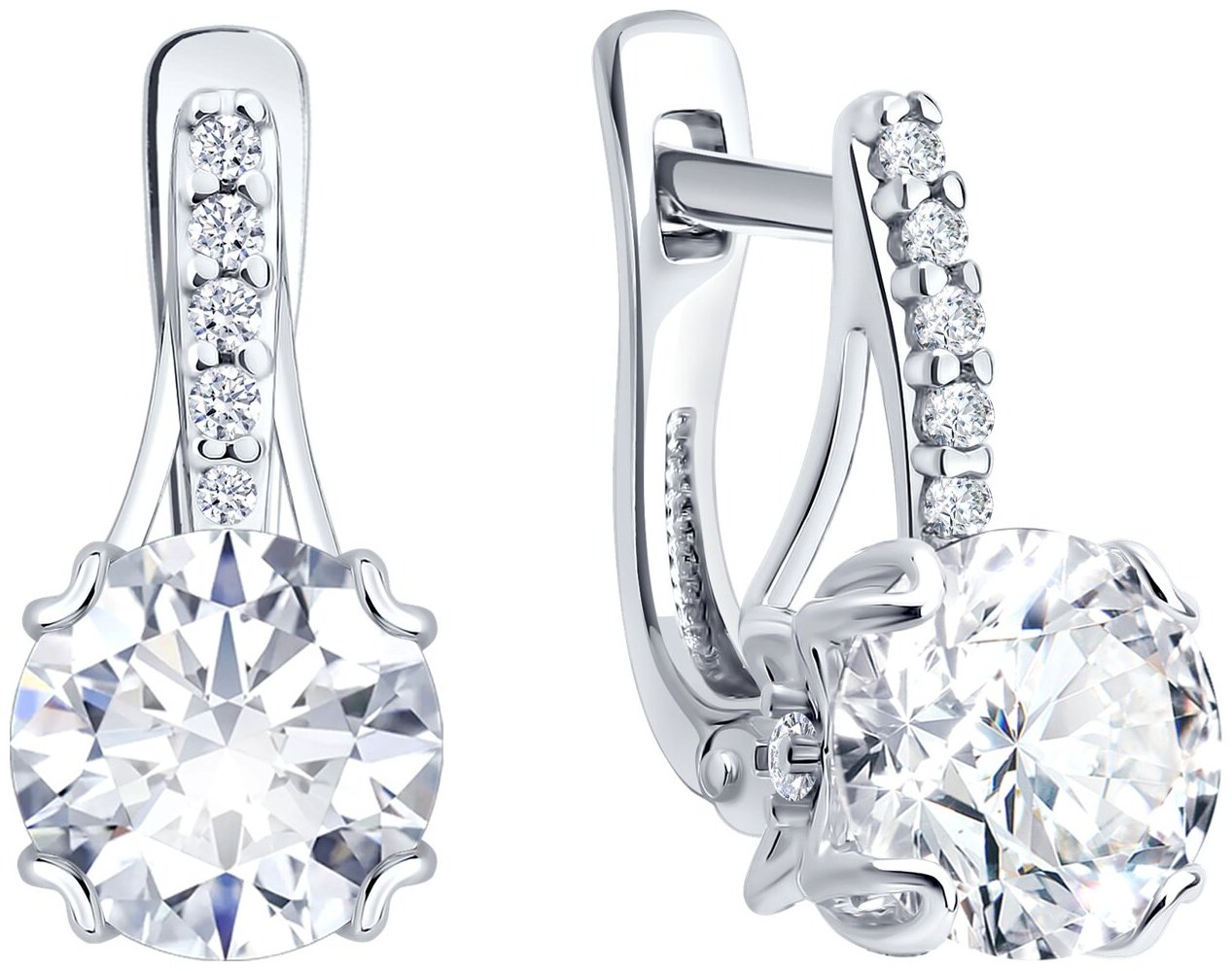 Серьги Diamant 94-120-00035-1 вес 2.7 г серебро, фианит купить,16268
