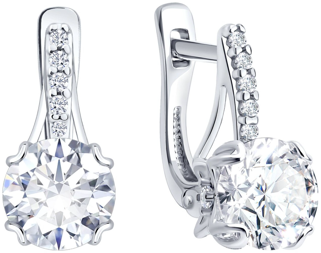 Серьги Diamant 94-120-00035-1 вес 2.7 г серебро, фианит купить,16268
