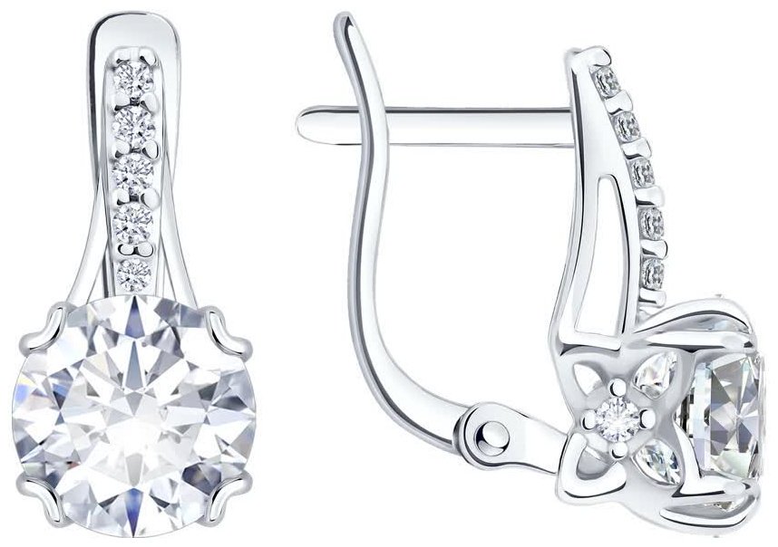 Серьги Diamant 94-120-00035-1 вес 2.7 г серебро, фианит купить,16268