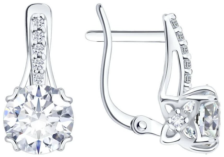 Серьги Diamant 94-120-00035-1 вес 2.7 г серебро, фианит купить,16268