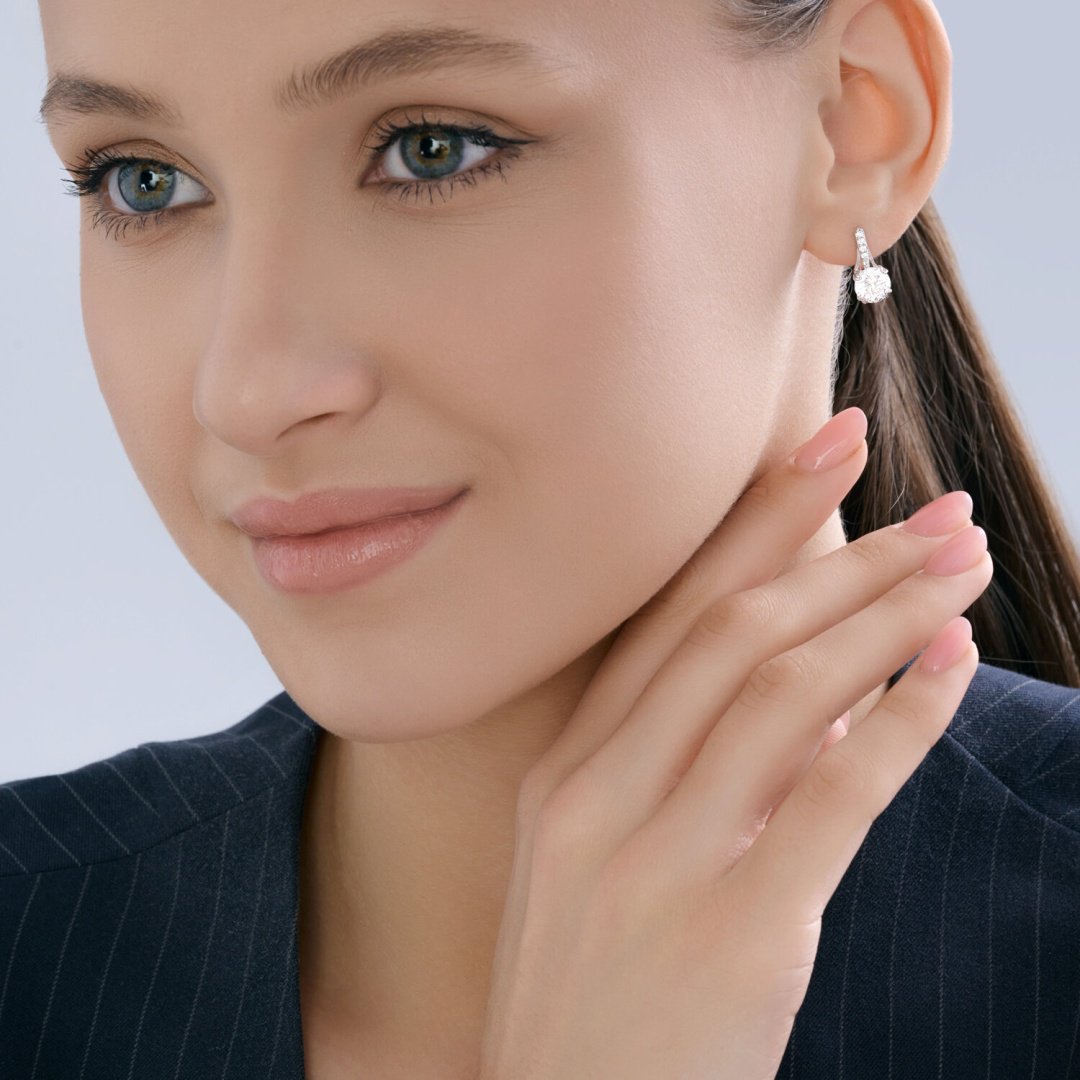 Серьги Diamant 94-120-00035-1 вес 2.7 г серебро, фианит купить,16268
