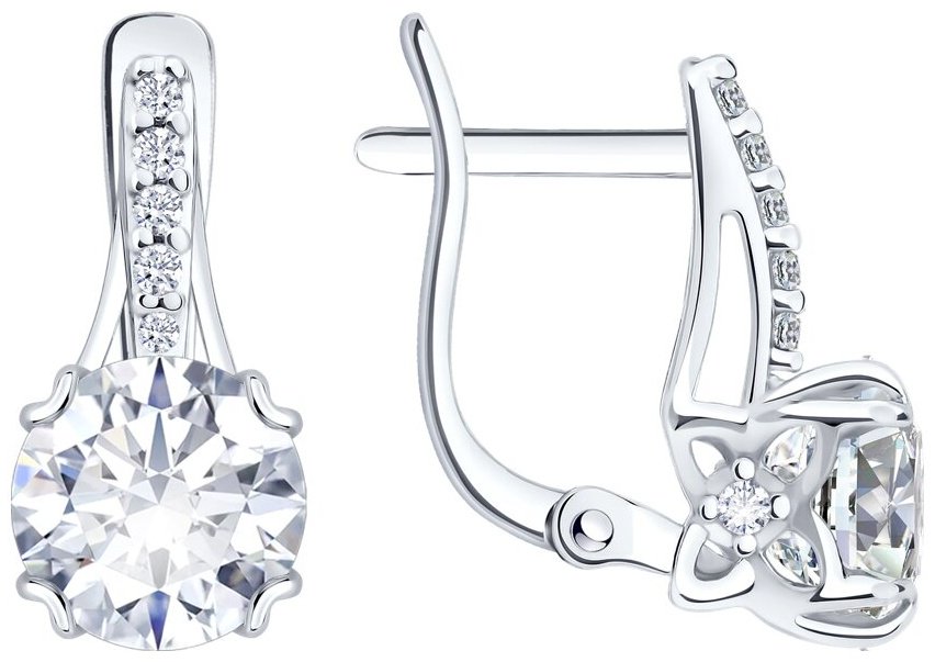 Серьги Diamant 94-120-00035-1 вес 2.79 г серебро, фианит купить,13635