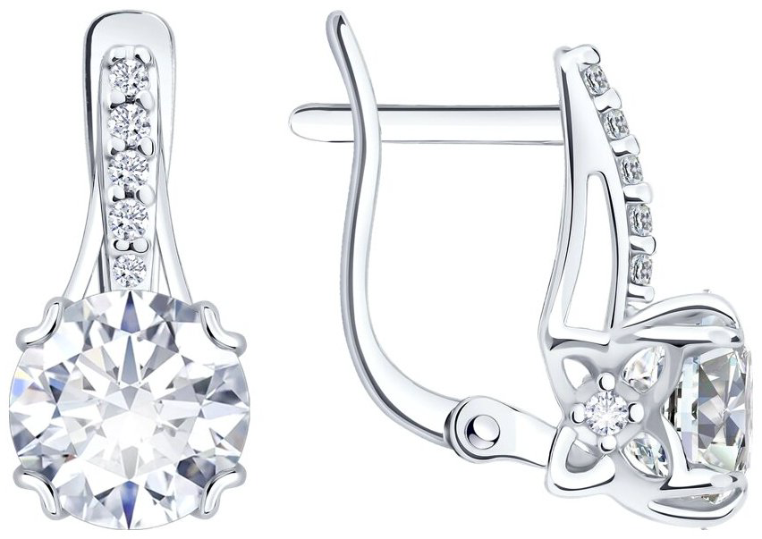 Серьги Diamant 94-120-00035-1 вес 2.79 г серебро, фианит купить,13635