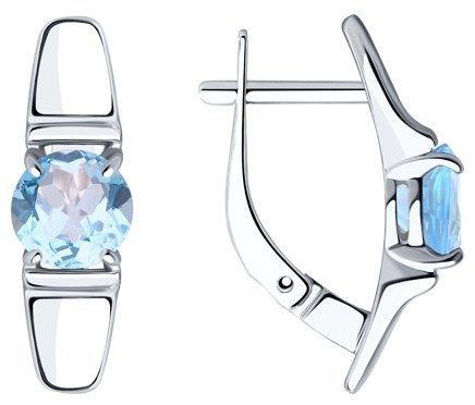Серьги Diamant 94-320-00628-1 вес 2.85 г серебро, топаз купить,22572