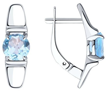 Серьги Diamant 94-320-00628-1 вес 2.85 г серебро, топаз купить,22572