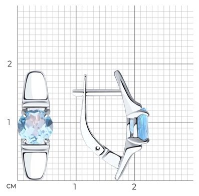 Серьги Diamant 94-320-00628-1 вес 2.85 г серебро, топаз купить,22572