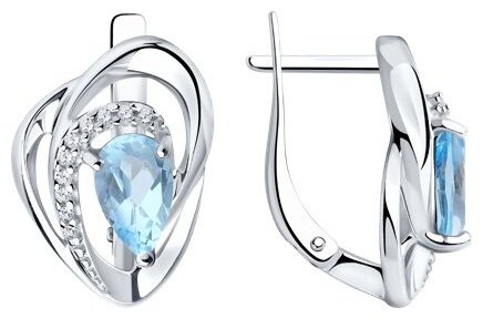 Серьги Diamant 94-320-00630-1 вес 4.4 г серебро, топаз купить,NaN