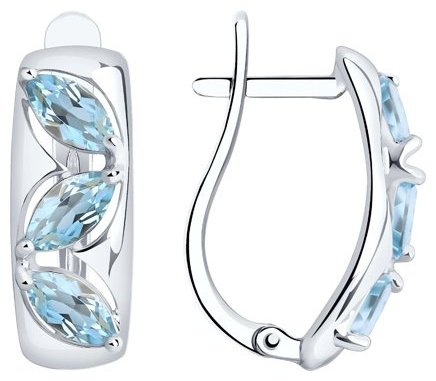 Серьги Diamant 94-320-00633-1 вес 2.63 г серебро, топаз купить,22572