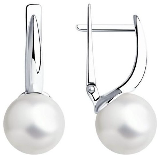 Серьги Diamant 94-120-01174-1 вес 4.94 г серебро, жемчуг купить,24443