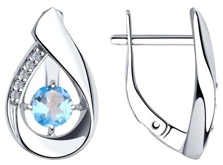 Серьги Diamant 94-320-00695-1 вес 3.33 г серебро, топаз купить,20134