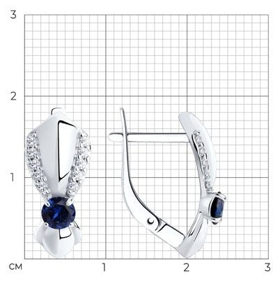 Серьги Diamant 94-320-00750-1 вес 2.61 г серебро, корунд купить,21371