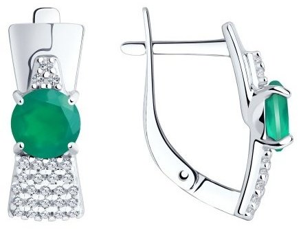 Серьги Diamant 94-320-00787-1 вес 3.16 г серебро, агат купить,22570