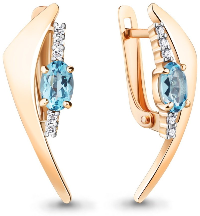 Серьги AQUAMARINE 4781105А вес 2.68 г серебро, топаз купить,51095