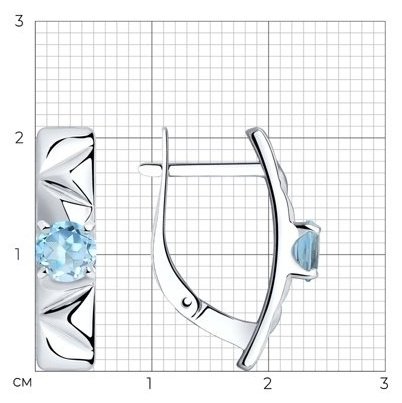 Серьги Diamant 94-320-00793-1 вес 3.31 г серебро, топаз купить,16959