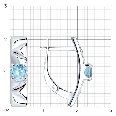 Серьги Diamant 94-320-00793-1 вес 3.31 г серебро, топаз купить,16959