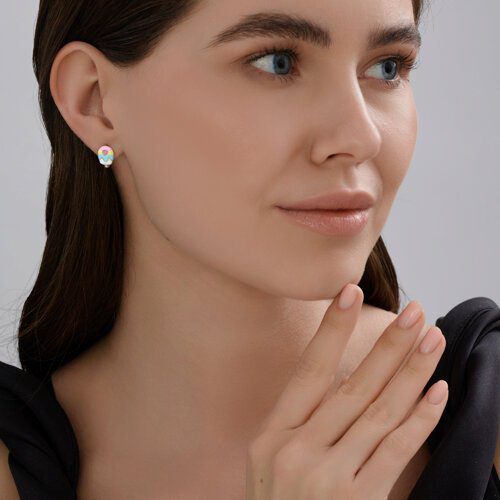 Серьги Diamant 94-120-02193-1 вес 2.03 г серебро, эмаль купить,16416