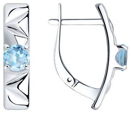 Серьги Diamant 94-320-00793-1 вес 3.39 г серебро, топаз купить,17745