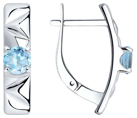 Серьги Diamant 94-320-00793-1 вес 3.39 г серебро, топаз купить,17745