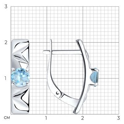 Серьги Diamant 94-320-00793-1 вес 3.39 г серебро, топаз купить,17745