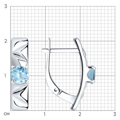 Серьги Diamant 94-320-00793-1 вес 3.39 г серебро, топаз купить,17745