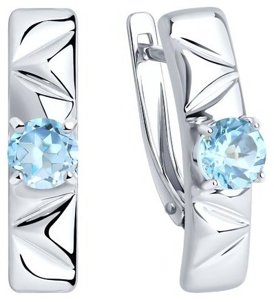 Серьги Diamant 94-320-00793-1 вес 3.39 г серебро, топаз купить,17745