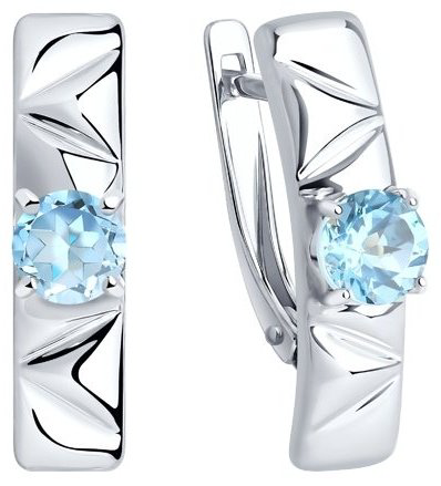 Серьги Diamant 94-320-00793-1 вес 3.39 г серебро, топаз купить,17745