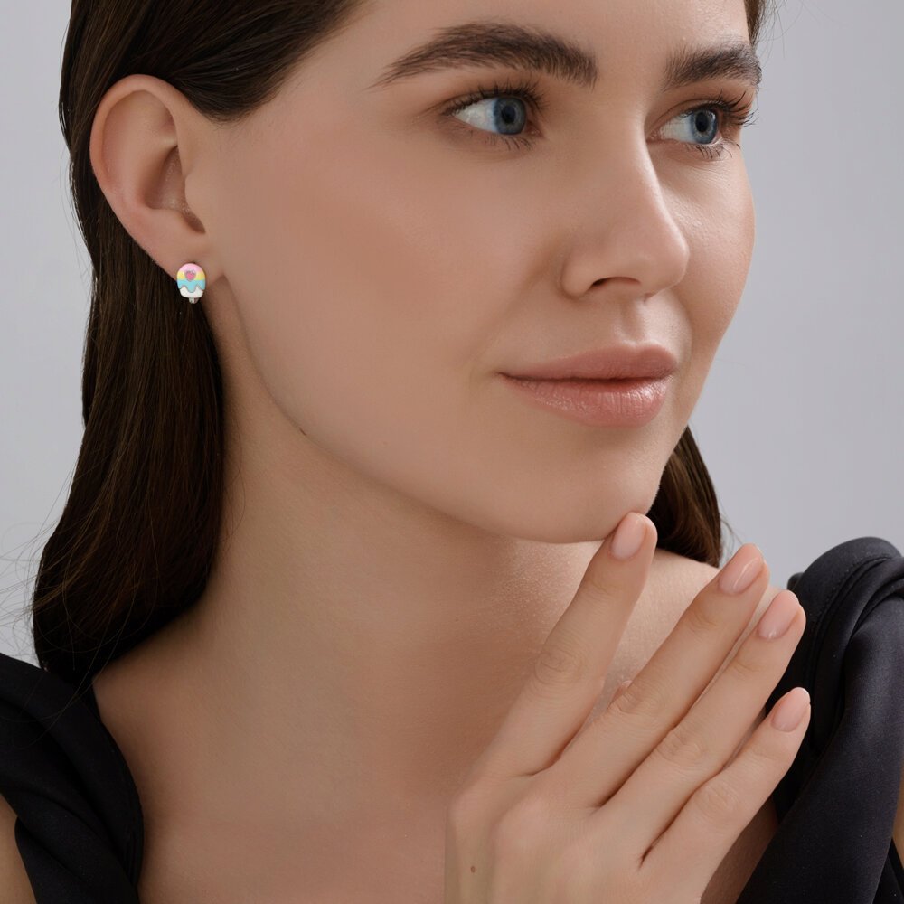 Серьги Diamant 94-120-02193-1 вес 2.1 г серебро, эмаль купить,11729