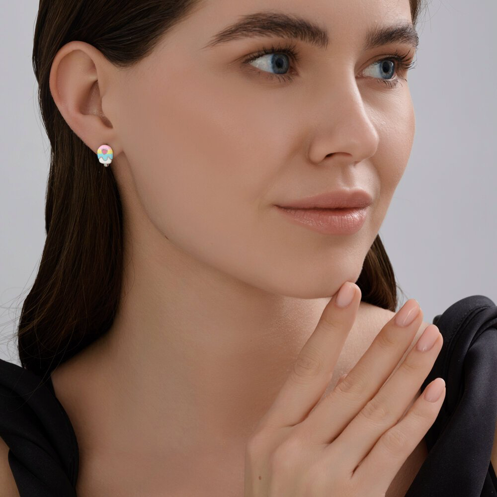 Серьги Diamant 94-120-02193-1 вес 2.1 г серебро, эмаль купить,11729