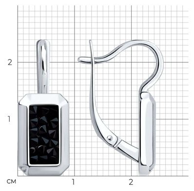 Серьги Diamant 94-120-02351-1_s вес 4.44 г серебро, кристалл купить,25460