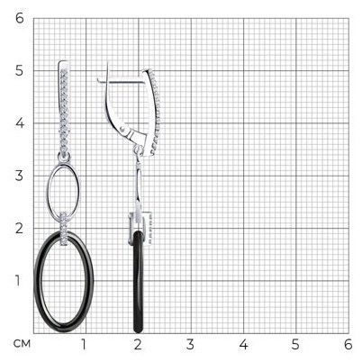 Серьги Diamant 94-121-01271-1 вес 4.43 г серебро, керамика купить,22572